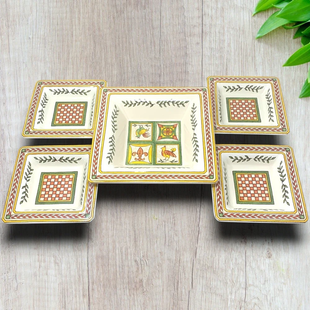 Williams Sonoma Italian Tile Square Bowl Set Italy 12